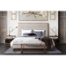 Empire Queen Bed in Sand Fabric with Hand brushed Gold Metal Frame - DIA3292