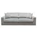 Envy Sofa in Platinum Grey Velvet with Tufted Outside Detail and Silver Metal Trim - DIA3294