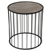 Gibson 22-Inch Round End Table with Grey Oak Finished Top and Metal Base - DIA3296