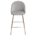 Lilly Set of Two Bar Height Chairs in Grey Velvet with Brushed Gold Metal Legs - DIA3301