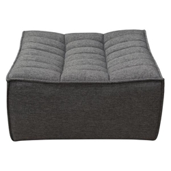Marshall Scooped Seat Ottoman in Grey Fabric 