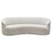 Raven Sofa in Light Cream Fabric with Brushed Silver Accent Trim - DIA3310
