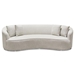 Raven Sofa in Light Cream Fabric with Brushed Silver Accent Trim - DIA3310