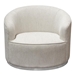 Raven Chair in Light Cream Fabric with Brushed Silver Accent Trim - DIA3311