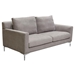 Seattle Loose Back Loveseat in Grey Polyester Fabric with Silver Metal Leg - DIA3313