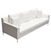 Seattle Loose Back Sofa in White Linen with Silver Metal Leg - DIA3314