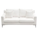 Seattle Loose Back Loveseat in White Linen with Silver Metal Leg - DIA3315