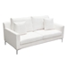 Seattle Loose Back Loveseat in White Linen with Silver Metal Leg - DIA3315