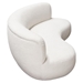 Simone Curved Sofa in White Faux Sheepskin Fabric - DIA3316