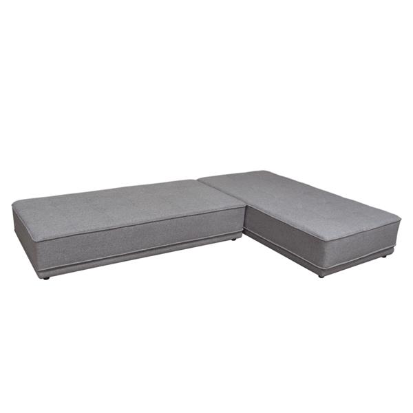 Slate 2-Piece Grey Lounge Seating Platforms with Moveable Backrest Supports 