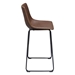 Theo Set of Two Bar Height Chairs in Chocolate Leatherette with Black Metal Base - DIA3324