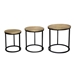 Legion 3-Piece Nesting Set of Accent Tables with Hammered Brass Tops - DIA3349