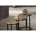 Legion 3-Piece Nesting Set of Accent Tables with Hammered Brass Tops - DIA3349