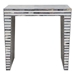 Mosaic End Table with Bone Inlay in Linear Pattern - DIA3360