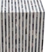 Mosaic End Table with Bone Inlay in Linear Pattern - DIA3360