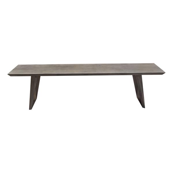 Motion Solid Mango Wood Dining or Accent Bench in Smoke Grey Finish 