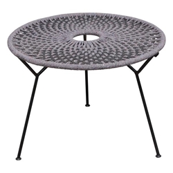 Pablo Accent Table in Black and Grey Rope with Black Metal Frame 