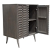 Petra Solid Mango Wood 2-Door High Cabinet in Smoke Grey Finish - DIA3371