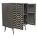 Petra Solid Mango Wood 2-Door High Cabinet in Smoke Grey Finish - DIA3371