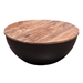 Salem Round Drum Storage Cocktail Table with Natural Mango Wood Top - DIA3379