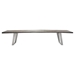 Titan Solid Acacia Wood Accent Bench in Espresso Finish with Silver Metal Inlay - DIA3386