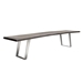 Titan Solid Acacia Wood Accent Bench in Espresso Finish with Silver Metal Inlay - DIA3386