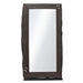 Vista Solid Acacia Wood Mirror with Live Edge in Espresso Finish with Silver Inlay - DIA3390