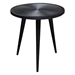 Vortex Round End Table in Solid Mango Wood Top in Black Finish and Iron Legs - DIA3393