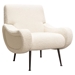 Cameron Accent Chair in Bone Boucle Textured Fabric with Black Leg - DIA3398