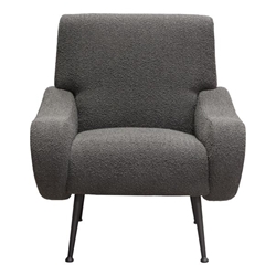 Cameron Accent Chair in Chair Boucle Textured Fabric with Black Leg 