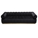 Image Low Profile Sofa in Black Velvet with Brushed Gold Base - DIA3402