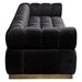 Image Low Profile Sofa in Black Velvet with Brushed Gold Base - DIA3402