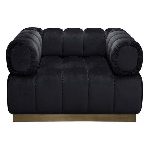 Image Low Profile Chair in Black Velvet with Brushed Gold Base 