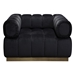 Image Low Profile Chair in Black Velvet with Brushed Gold Base - DIA3403