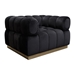 Image Low Profile Chair in Black Velvet with Brushed Gold Base - DIA3403