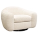 Pascal Swivel Chair in Bone Boucle Textured Fabric with Contoured Arms and Back - DIA3410