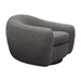 Pascal Swivel Chair in Charcoal Boucle Textured Fabric with Contoured Arms and Back - DIA3412