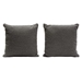 Set of Two 16-Inch Square Accent Pillows in Charcoal Boucle Textured Fabric - DIA3414