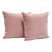 Set of Two 16-Inch Square Accent Pillows in Blush Pink Velvet - DIA3415