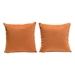 Set of Two 16-Inch Square Accent Pillows in Rust Orange Velvet - DIA3416