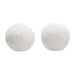Set of Two 10-Inch Round Accent Pillows in White Faux Sheepskin - DIA3419