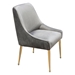 Set of Two Quinn Dining Chairs in Grey Velvet with Brushed Gold Metal Leg - DIA3421