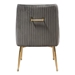 Set of Two Quinn Dining Chairs in Grey Velvet with Brushed Gold Metal Leg - DIA3421