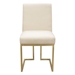 Set of Two Skyline Dining Chairs in Cream Fabric with Gold Metal Frame - DIA3423