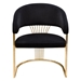 Solstice Dining Chair in Black Velvet with Gold Metal Frame - DIA3424