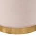 Sorbet Round Accent Ottoman in Blush Pink Velvet with Gold Metal Band Accent - DIA3430