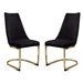 Vogue Set of Two Dining Chairs in Black Velvet with Gold Metal Base - DIA3431