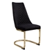 Vogue Set of Two Dining Chairs in Black Velvet with Gold Metal Base - DIA3431
