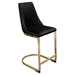 Vogue Set of Two Bar Height Chairs in Black Velvet with Gold Metal Base - DIA3434
