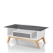 Philip Industrial Glass Top Coffee Table in Gray - FOA1004